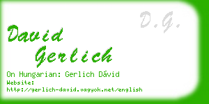david gerlich business card